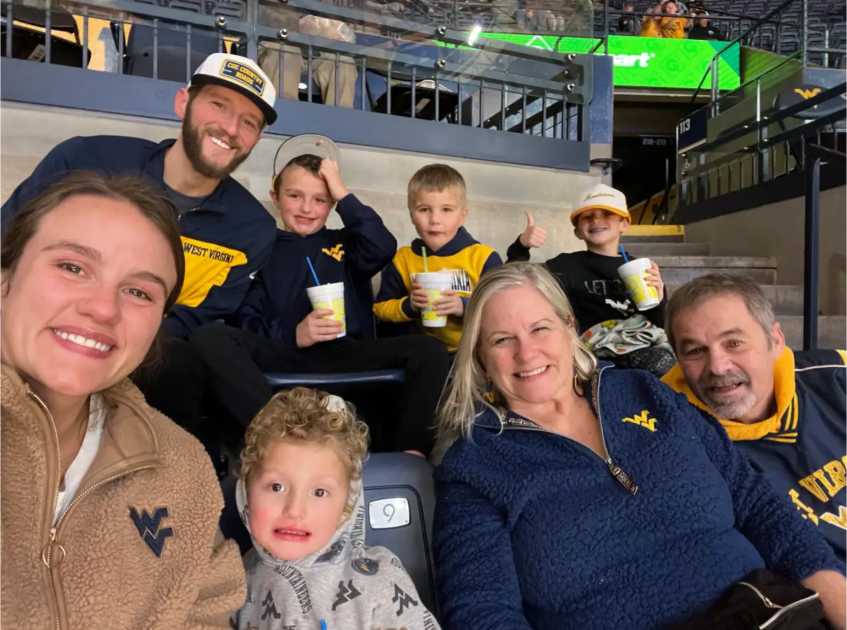 Family at a West Virginia game